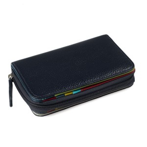 Portofel dama din piele naturala DiAmanti Gilda Bleumarin Scuro WB-009